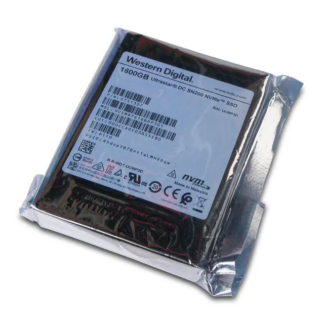 Alt view image 3 of 4 - WD DC SN200 1.6TB HUSMR7616BDP301 0TS1307 PCIe Gen 3.0x4 4GB/s MLC NVMe 2.5" SSD