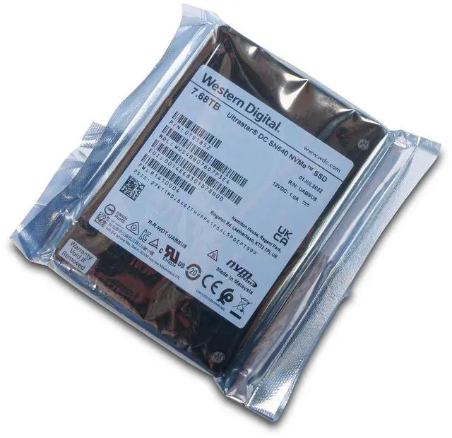 Alt view image 5 of 5 - WD SN640 7.68TB WUS4BB076D7P3E4 0TS1852 PCIe Gen 3.1 x4 4GB/s U.2 NVMe 2.5" SSD