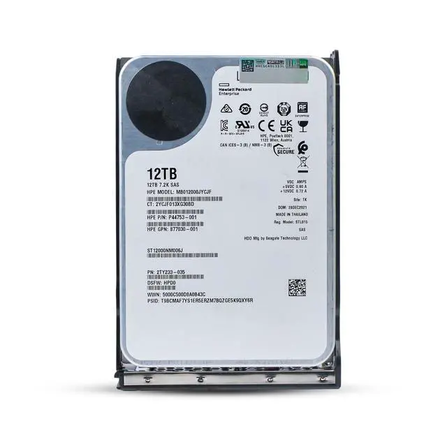 Alt view image 3 of 7 - (NOT FOR HOME PC!) HP Generation 11 12TB P44753-001 MB012000JYCJF 7.2K RPM SAS 12Gb/s 512e 3.5" HDD