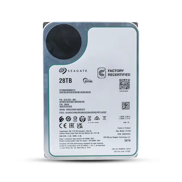 Alt view image 2 of 7 - Seagate Exos 28TB ST28000NM001C 7.2K RPM SATA 6Gb/s 512e 3.5" Enterprise HDD