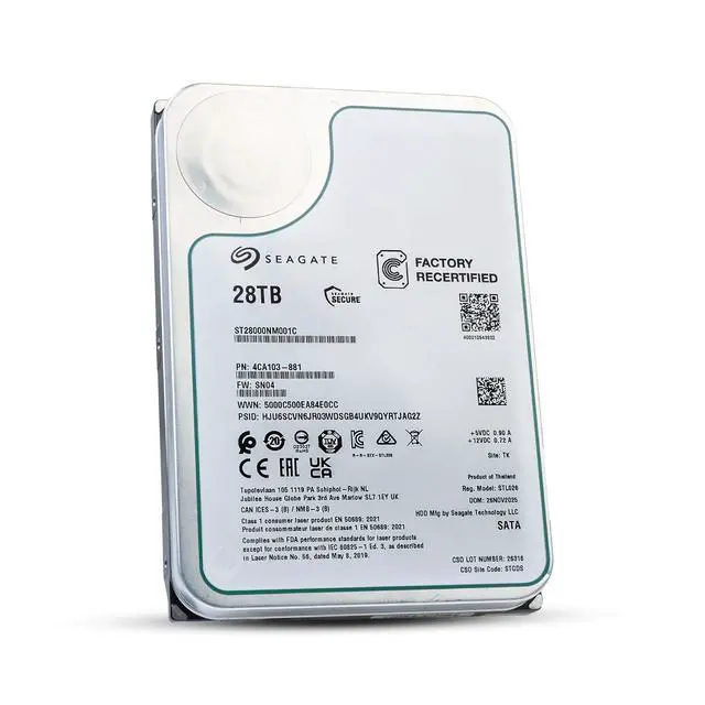 Alt view image 4 of 7 - Seagate Exos 28TB ST28000NM001C 7.2K RPM SATA 6Gb/s 512e 3.5" Enterprise HDD