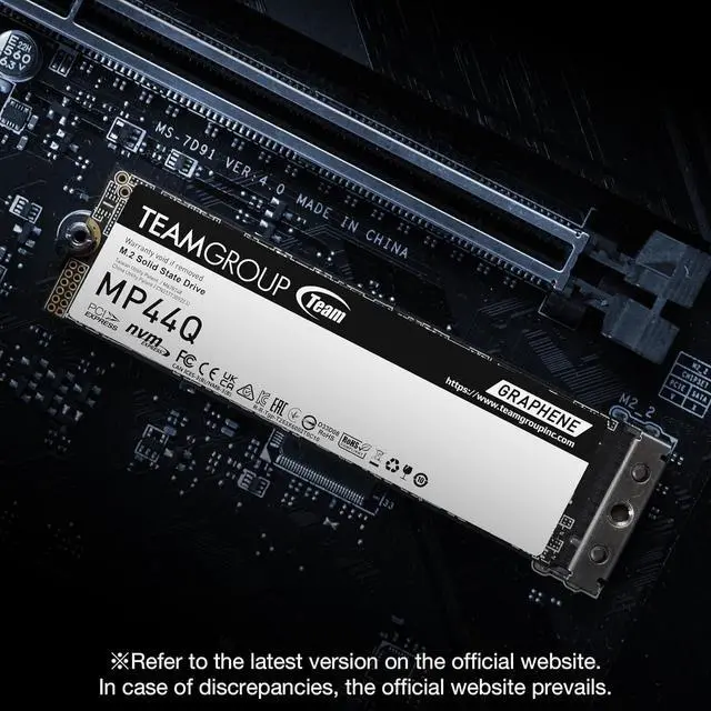 Alt view image 4 of 6 - TEAMGROUP MP44Q 2TB SLC Cache Gen 4x4 M.2 2280 PCIe 4.0 w/NVMe SSD