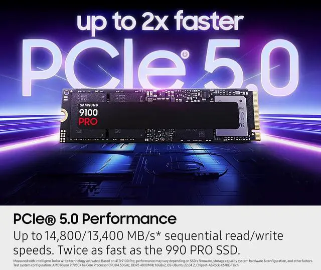 Alt view image 4 of 7 - Samsung 9100 PRO 2TB PCIe 5.0x4 M.2 2280 SSD Best for AI Computing, Gaming