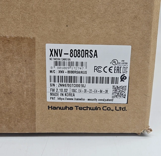 Alt view image 2 of 5 - Hanwha WiseNet 5MP Stainless Steel IR Vandal Dome Security Camera XNV-8080RSA