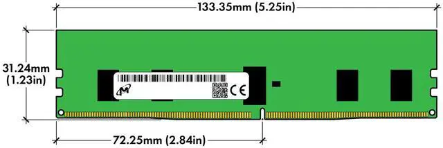 Alt view image 4 of 5 - Micron 8GB DDR4-3200 MTA9ASF1G72PZ-3G2E2 MTA9ASF1G72PZ-3G2J3 Server Memory RAM