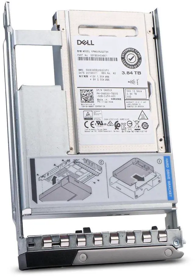 Alt view image 3 of 5 - (NOT FOR HOME PC!) Dell 3.84TB SAS 12Gb/s 3D TLC 1 DWPD 3.5" Read Intensive SSD 0TDN6V Hybrid G16