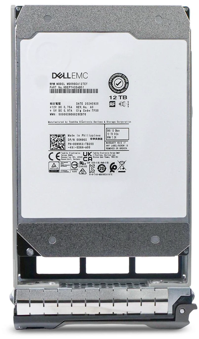 Alt view image 3 of 7 - (NOT FOR HOME PC!) Dell 12TB 7.2K RPM SAS 12Gb/s 512e 3.5" Enterprise PowerEdge HDD 00N96X G13