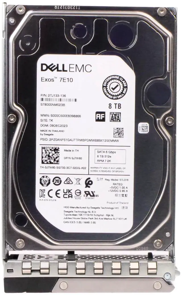 Main image of Dell 8TB 7.2K RPM SATA 6Gb/s 512e 3.5" PowerEdge HDD 400-ARUI G16