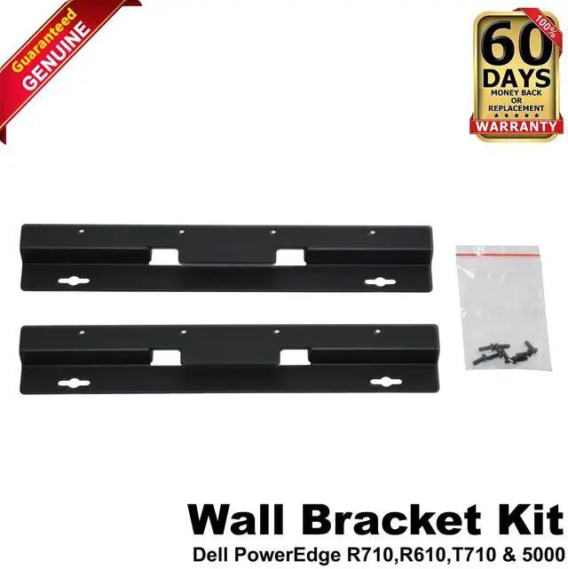 Main image of Dell PowerEdge R710 R610 T710 5000 Wall Bracket Kit Black T89D9
