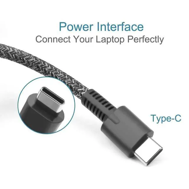 Alt view image 2 of 7 - HP Envy 13 15 x360 65W USB-C Slim Laptop AC Power Adapter TPN-DA13 L21487-001