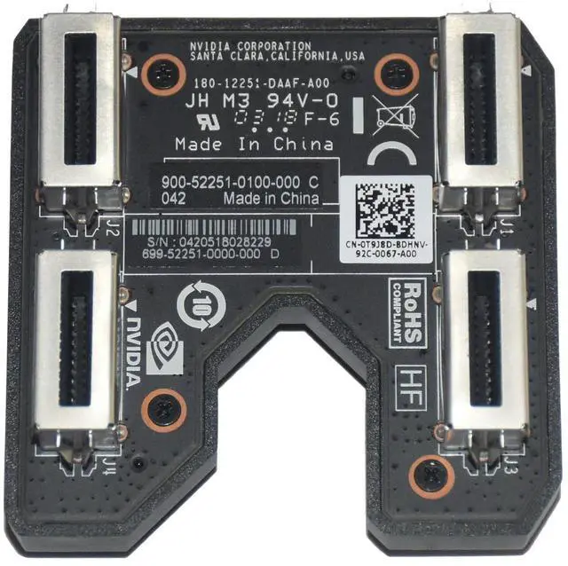 Alt view image 2 of 6 - Dell Nvidia GeForce GTX SLI Bridge 2-Way Connector 900-52251-0100-000 C042 T9J8D