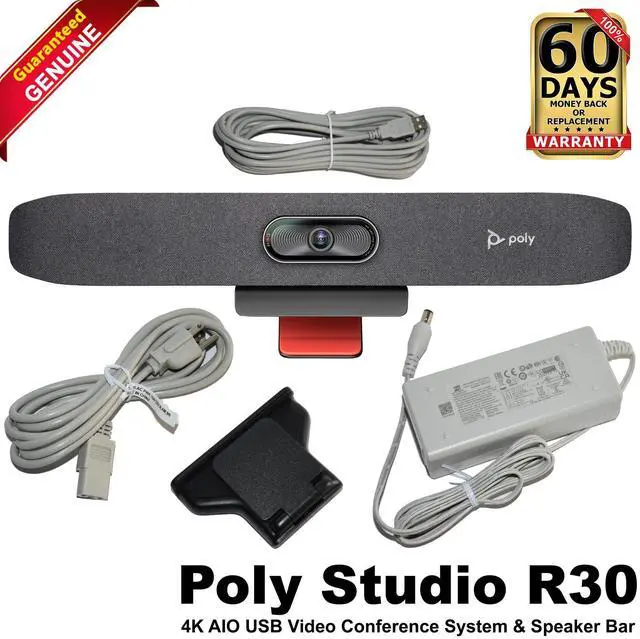 Main image of Poly Studio R30 30fps 4K UHD Tripod Mount Video Bar Conference System 842D2AA