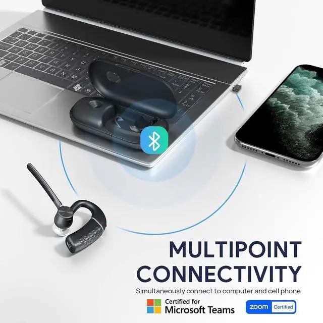Alt view image 2 of 6 - Yealink BH71 Pro Bluetooth Office Wireless Headset with Charging Case 1208652
