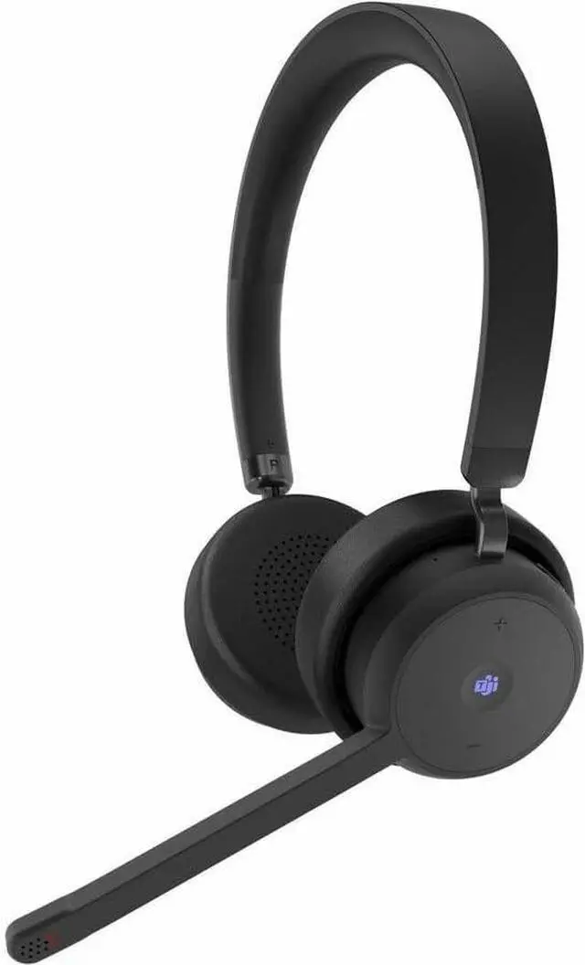 Alt view image 4 of 7 - Lenovo Wireless VoIP Headset Teams Certified, Noise-Canceling Mic, Bluetooth 5.3