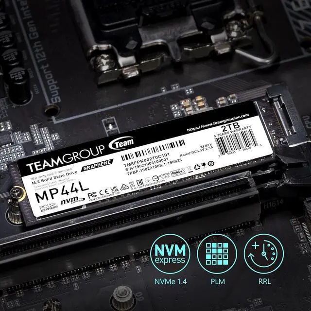 Alt view image 5 of 7 - TEAMGROUP MP44L 500GB SLC Cache NVMe PCIe Gen 4x4 M.2 2280 Laptop&Desktop SSD