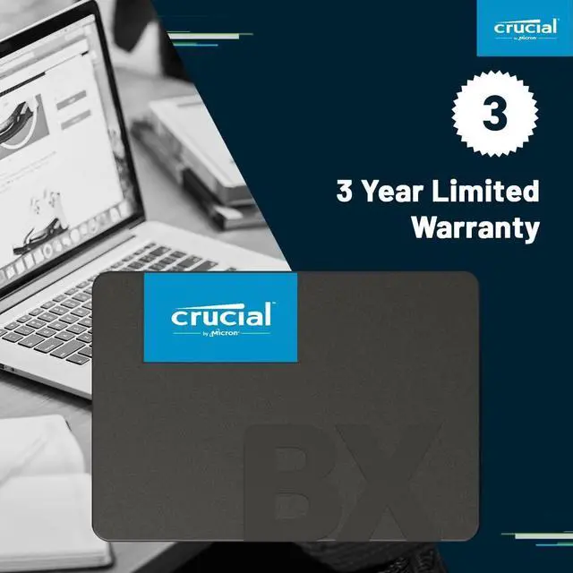Alt view image 6 of 6 - Crucial BX500 500GB SATA 3D NAND SATA 2.5-Inch Internal SSD CT500BX500SSD1