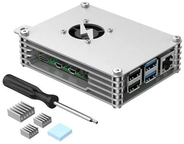 Main image of AAAwave Raspberry Pi Aluminum Case w/ Laminated Frame and Heat Sink Combo Kit