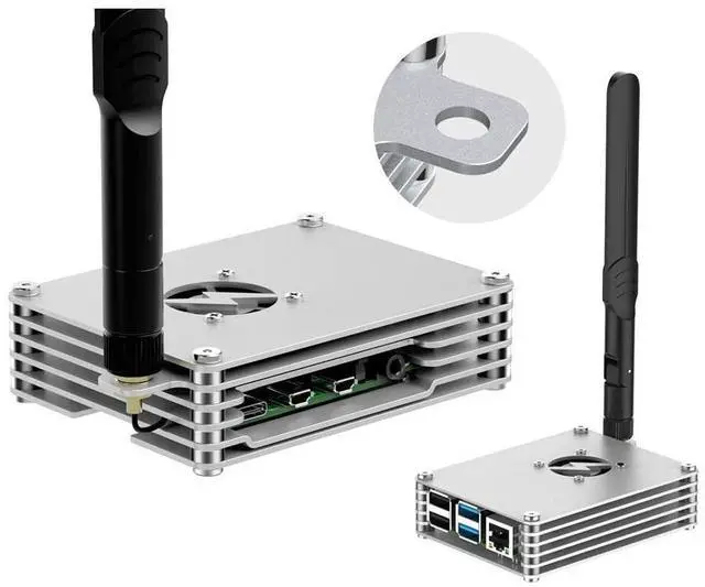 Alt view image 4 of 7 - AAAwave Raspberry Pi Aluminum Case w/ Laminated Frame and Heat Sink Combo Kit
