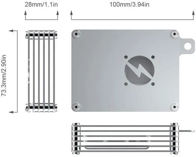 Alt view image 6 of 7 - AAAwave Raspberry Pi Aluminum Case w/ Laminated Frame and Heat Sink Combo Kit