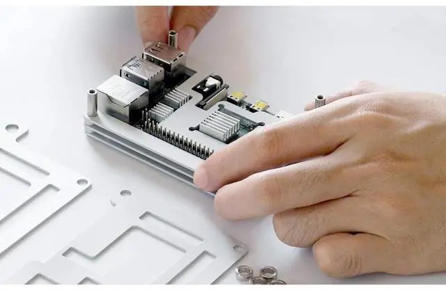 Alt view image 7 of 7 - AAAwave Raspberry Pi Aluminum Case w/ Laminated Frame and Heat Sink Combo Kit
