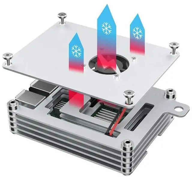 Alt view image 2 of 7 - AAAwave Raspberry Pi Aluminum Case w/ Laminated Frame and Heat Sink Combo Kit