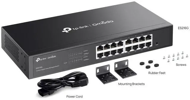 Alt view image 7 of 7 - TP-Link ES216G | Omada 16-Port 1000Mbps Gigabit Easy Managed Desktop Switch