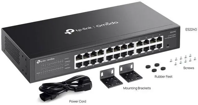 Alt view image 7 of 7 - TP-Link ES224G | Omada 24-Port 1000Mbps Gigabit Easy Managed Desktop Switch
