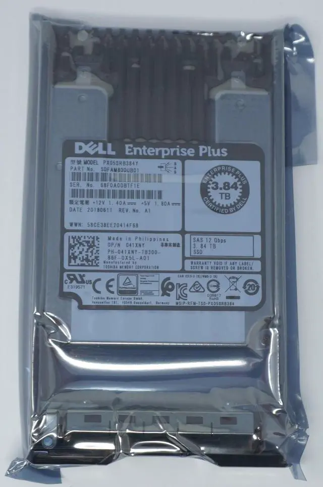 Main image of (NOT FOR HOME PC!) 041XNY DELL 3.84TB 12G SAS 2.5 SSF SSD RI FOR COMPELLENT SAN PX05SRB384Y