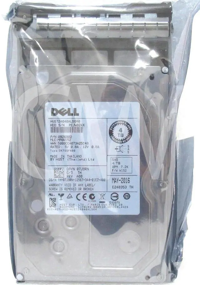 Main image of (NOT FOR HOME PC!) 7J9RN HUS724040ALS640 Dell 4TB 7.2K RPM 6Gb/s 3.5" SAS HDD Hard Drive