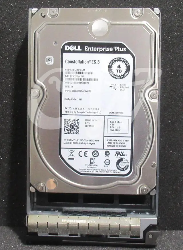 Main image of (NOT FOR HOME PC!) DRMYH ST4000NM0023 Dell ENTERPRISE 4TB 7.2K 6Gbps 128MB 3.5" SAS HDD Hard Drive