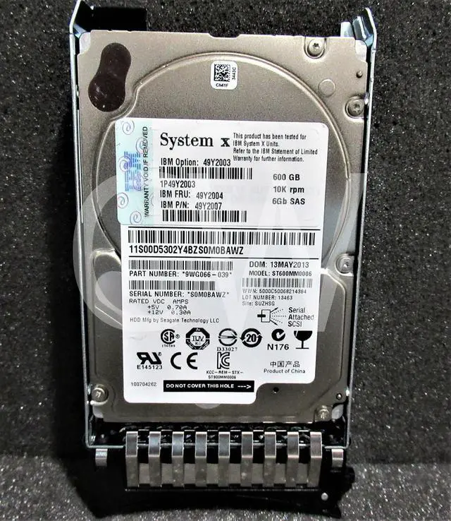 Alt view image 3 of 4 - (NOT FOR HOME PC!) 49Y2003 49Y2004 49Y2007 IBM 600GB 10K RPM 6Gb/s 2.5" SAS SERVER HDD Hard Drive