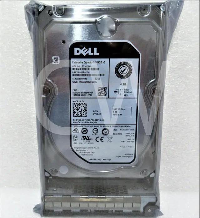 Main image of (NOT FOR HOME PC!) YXG4K ST4000NM0025 Dell GEN13 4TB 7.2K RPM 12G 3.5"SAS HDD M710hd M905 R420 T710