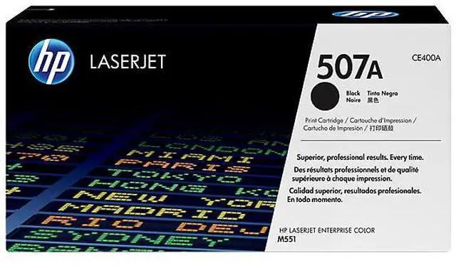 Main image of HP 507A Black Original LaserJet Toner Cartridge, ~5,500 pages, CE400A