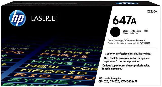 Main image of HP 647A Black Original LaserJet Toner Cartridge, ~8,500 pages, CE260A