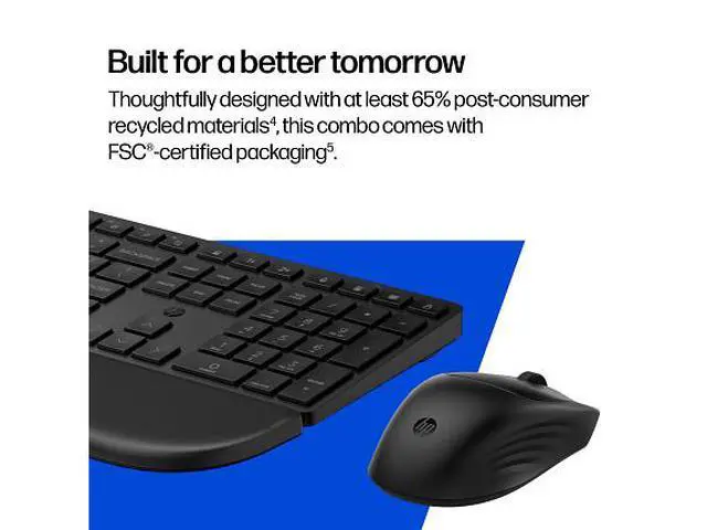 Alt view image 6 of 7 - HP Multi-Device Dual-Mode Mouse and Keyboard Combo with Palm Rest 580C