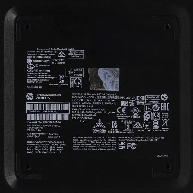 Alt view image 6 of 7 - HP Elite 800 G9 Mini Desktop WiFi Core i5-12500 3.0GHz 16GB 512GB SSD Win 11 Pro