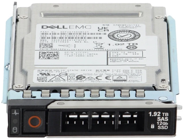 Alt view image 2 of 5 - (NOT FOR HOME PC!) Dell 1.92TB 12/24Gbps SAS RI TLC SED FIPS 2.5 SSD KPM6WRUG1T92 CPO (7F2D1-CP1)
