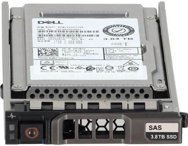 Alt view image 2 of 5 - (NOT FOR HOME PC!) Dell 3.84TB 12Gbps SAS MU TLC 2.5 SSD KPM5XVUG3T84 (91W3V-CDL)