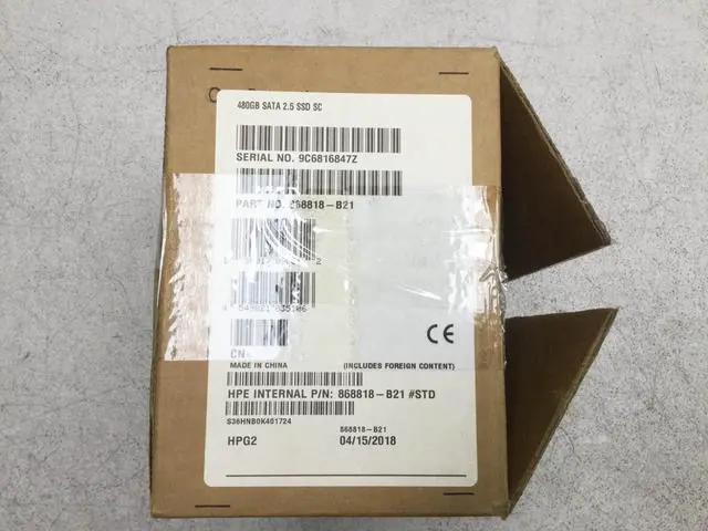Alt view image 3 of 3 - 868818-B21 HPE 480GB SATA 6G READ INTENSIVE SFF SC SSD 868926-001