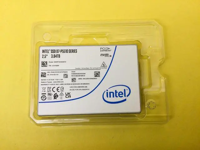 Alt view image 2 of 2 - Intel D7-P5510 Series 3.84TB U.2 PCIe NVME 2.5" SSD SSDPF2KX038TZ