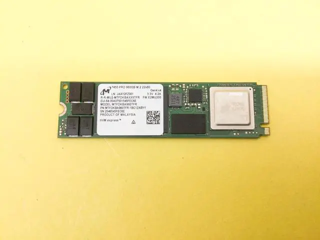 Alt view image 2 of 4 - Micron 7450 PRO 960GB M.2 2280 NVME PCIE4.0 Internal SSD MTFDKBA960TFR