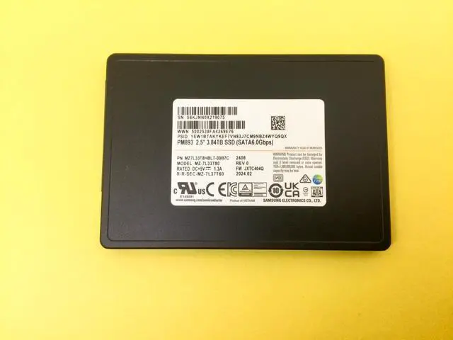 Alt view image 2 of 5 - Samsung PM893 Series 3.84TB SATA 6Gb/s 2.5inch Internal SSD MZ-7L33T80