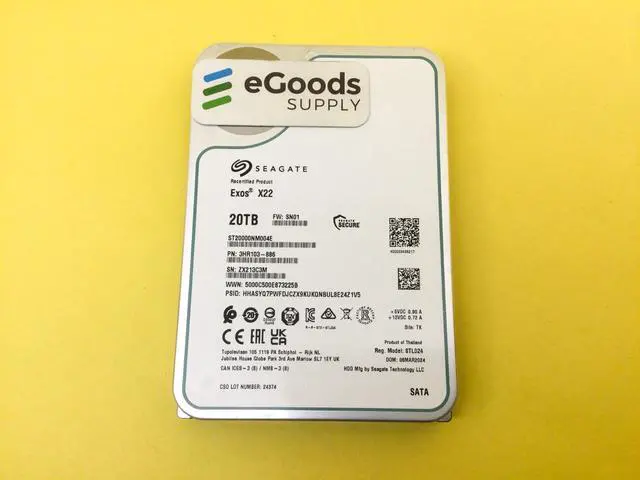 Alt view image 2 of 2 - ST20000NM004E Seagate Exos X22 20TB 7200RPM SATA 6Gb/s 3.5" Enterprise HDD