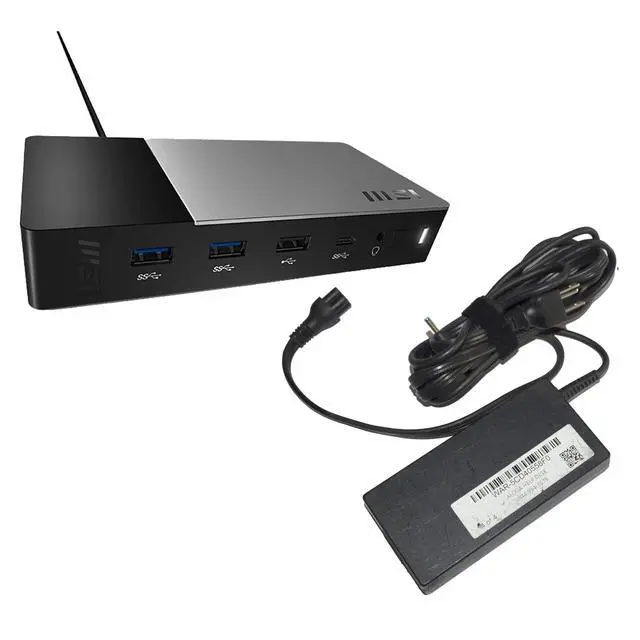 Alt view image 2 of 7 - MSI MS-1P15 USB-C Docking Station 4K HDMI DisplayPort LAN 120W Adapter
