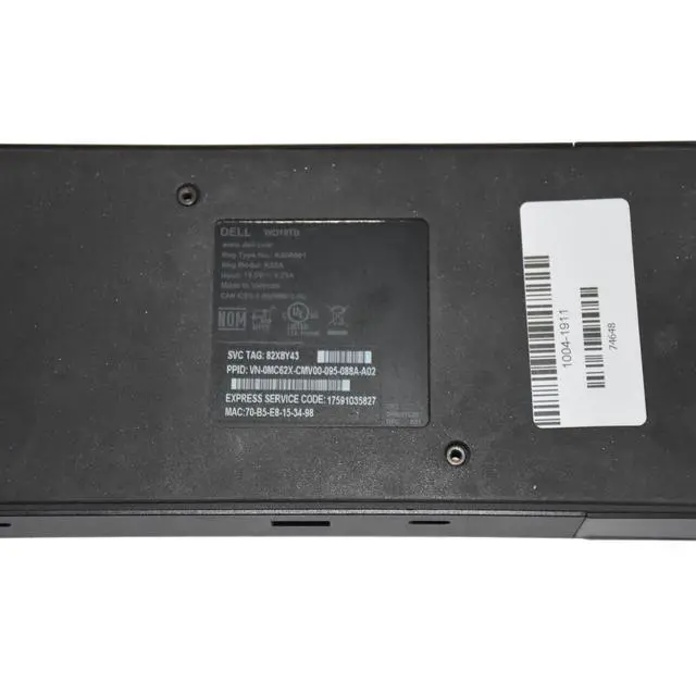 Alt view image 4 of 7 - Dell WD19TB K20A Thunderbolt 3 Docking Station with 180W AC Power Adapter