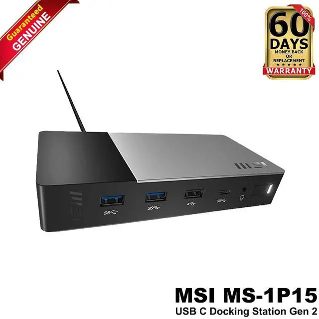 Main image of MSI USB-C Gen2 Docking Station MS-1P15 4K HDMI DP LAN 10Gbps No Power Adapter