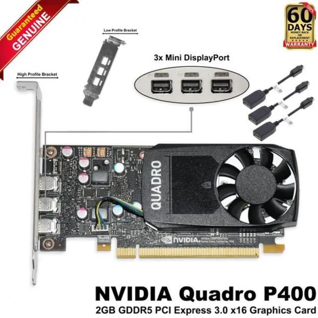 Main image of PNY NVIDIA Quadro P400 2GB GDDR5 PCIe Graphics Card VCQP400-PB VCQP400-SB