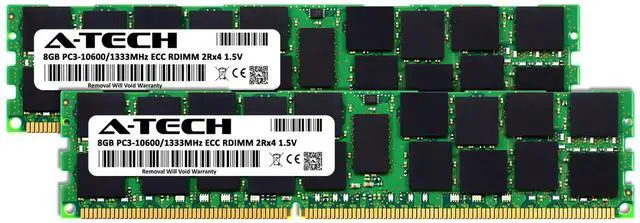 Alt view image 2 of 7 - (NOT FOR HOME PC!) A-Tech 16GB 2x 8GB 2Rx4 PC3-10600R DDR3 1333 MHz ECC RDIMM REG Server Memory RAM