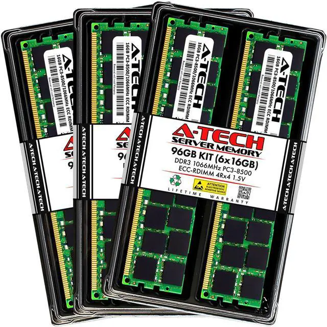 Main image of (NOT FOR HOME PC!) A-Tech 96GB 6x 16GB 4Rx4 PC3-8500R DDR3 1066MHz ECC RDIMM REG Server Memory RAM