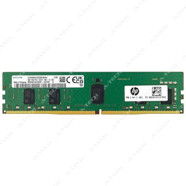 Alt view image 2 of 3 - (NOT FOR HOME PC!) HP 8GB DDR4 2933 MHz PC4-23400 1Rx8 ECC RDIMM HPE Server Memory RAM (L15415-501)